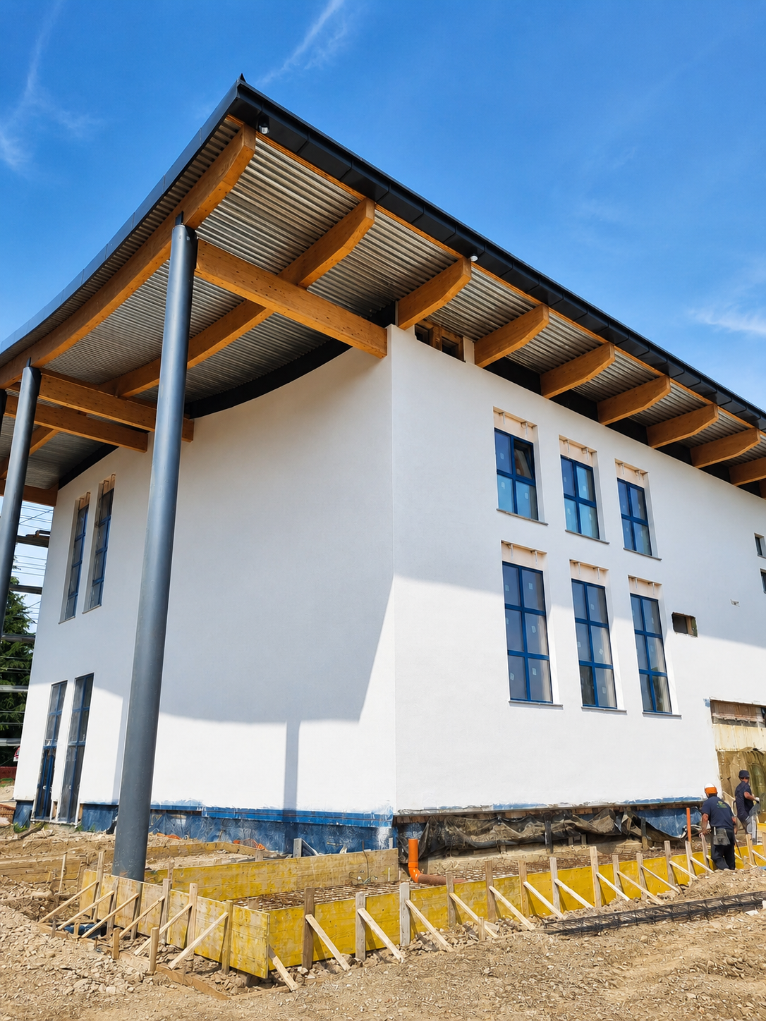 Edificio scolastico di Gattico-Veruno durante le fasi di completamento